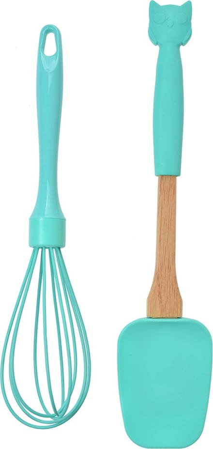 Clayre & Eef Keukengerei set van 2 Uil 29x6 / 26x6 cm Groen Kunststof