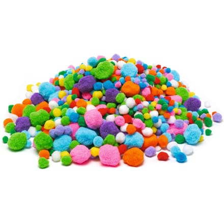 VBS Pompoms "Kleuren & maten mix", 1.000 stuks