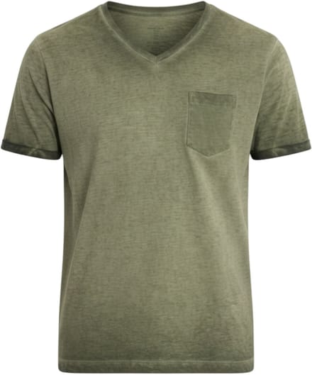 OMBRE T-shirt - Regular Fit - Katoen - Korte Mouw Olijf S