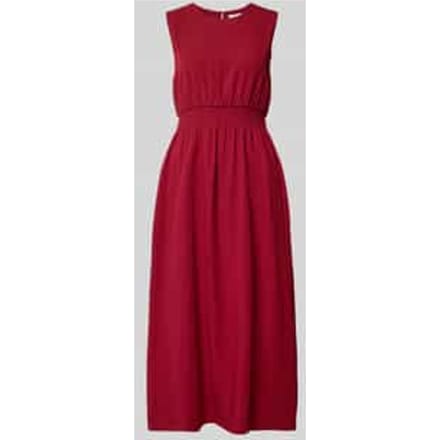 midi-jurk van viscosemix met ronde hals model 'Daria'