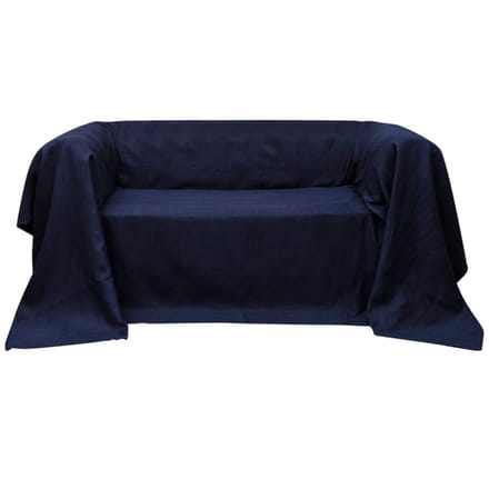 vidaXL - Bankhoes - microsuede - marineblauw - 140 - x - 210 - cm