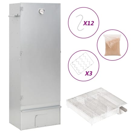 vidaXL - BBQ-rookoven - met - koude - rookgenerator - gegalvaniseerd - staal