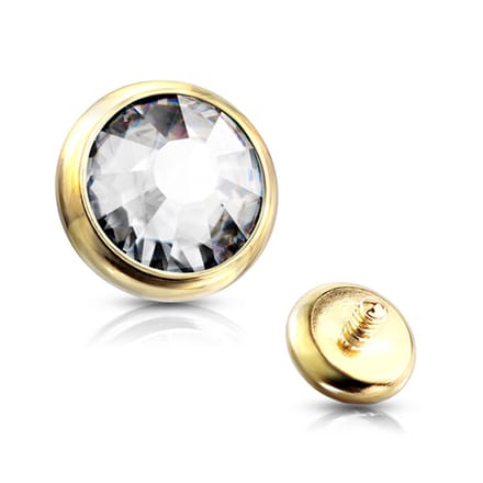 Dermal top steen 1.6 x 5 - goud - LMPiercings