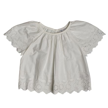 Blouse met korte mouwen en borduursel 813299 voor meisjes