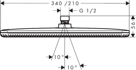 Hansgrohe Raindance Alive Q - hoofddouche 210/340 1jet - hoogglans chroom