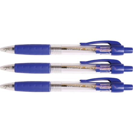 Balpen Quantore Grip drukknop blauw medium