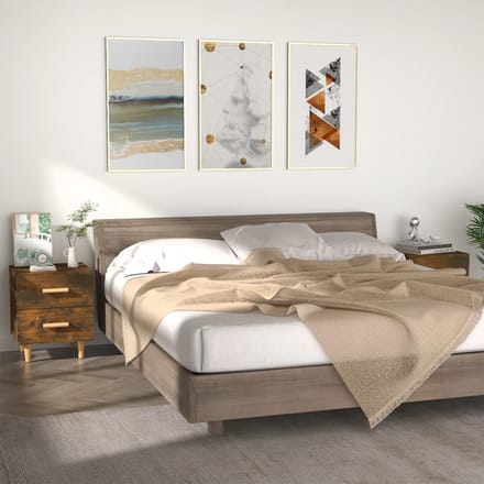 vidaXL - Nachtkastjes - 2 - st - 40x35x47,5 - cm - gerookt - eikenkleurig