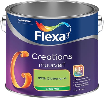 Flexa - Creations Muurverf Extra Mat - 85% Citroengras - Mengverf - 2,5 L