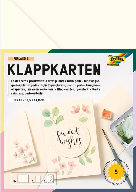 folia Blanco dubbele kaarten, 105 x 150 mm, 220 g/m², lichtbeige