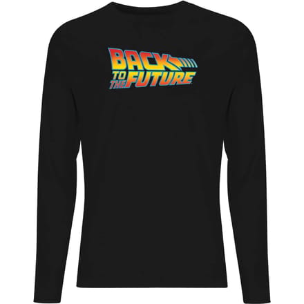 Back To The Future Classic Logo Men's Long Sleeve T-Shirt - Black - XL