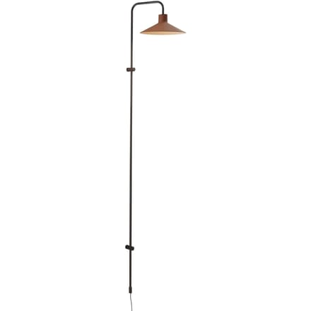 Bover wandlamp Platet A/05, zwart/terracotta, 142 cm, E14
