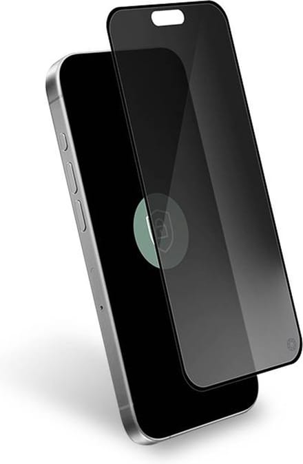 Force Case, Screenprotector geschikt voor iPhone 16 Pro Max - Privacy Tempered Glass 2.5D, Transparant zwart