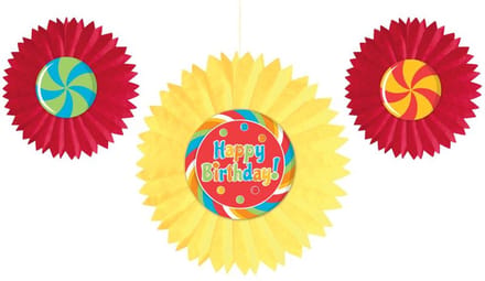 3 decoratieve lollyfeestwaaiers