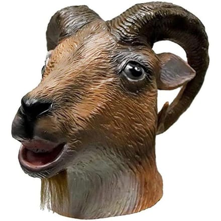 Geiten latex masker, feestdansmasker One size bruin