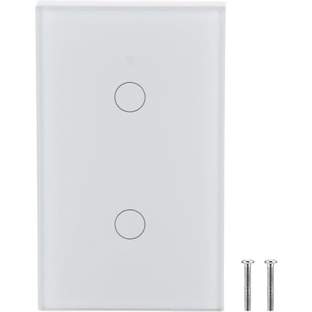 Interrupteur à écran tactile WiFi Single Circle pour Alexa Google 2 ?Chemin AC  (blanc ) blanc