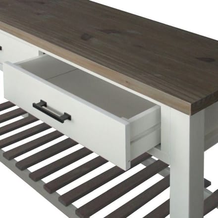 Sidetable 2 lades wit 130x40x75cm