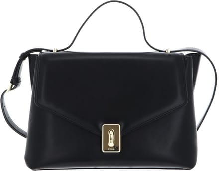 FURLA Leren Schoudertas Meridiana Shoulder Bag Nero Zwart