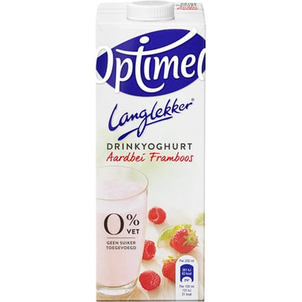 Drinkyoghurt Optimel Langlekker aardbei framboos 1liter