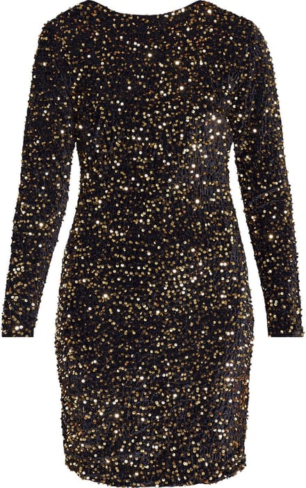 SISTERS POINT Gigi-dr - Dames Jurk - Black/gold - Maat S