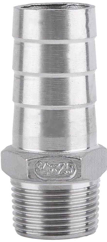 Allecto - Slangconnector met Barbed Wire Adapter - Rvs 304 3/4" x