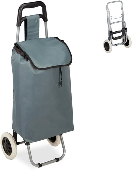 boodschappentrolley - 25 l - inklapbaar - tot 10 kg - grijs