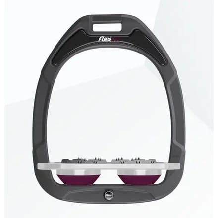 Platte Ultra Grip Stijgbeugels Antraciet/Grijs/Paars Flex-On Green Composite