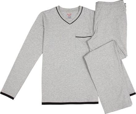 La-V pyjamaset met V hals voor heren Grijs M