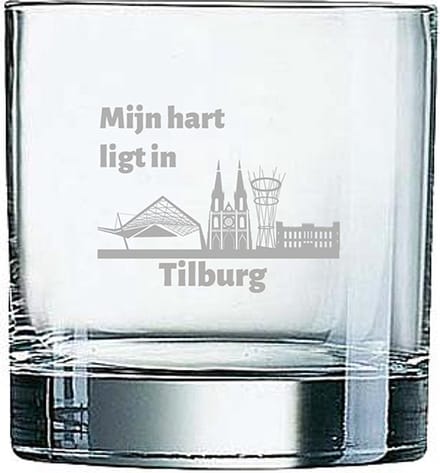 Gegraveerde Whiskeyglas 38cl Tilburg