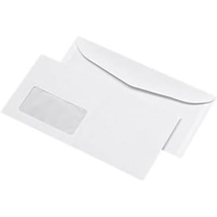 Enveloppen 114 x 229 mm (C5/6) offset wit, 1000 stuks, met venster links