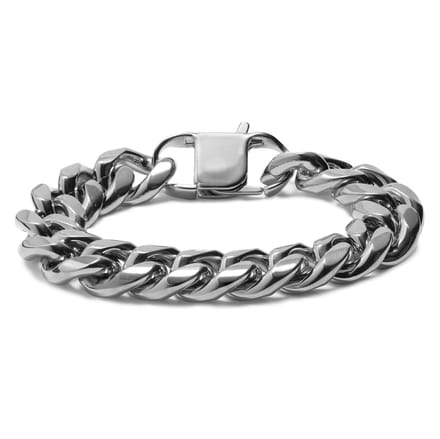 16 mm Zilverkleurige Stalen Schakelarmband