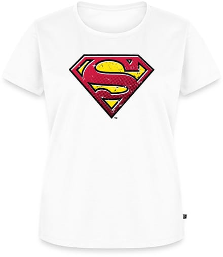 Superman S Schild Used Look Premium T Shirt Dames