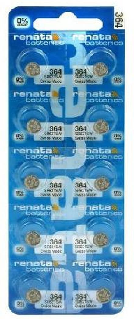 Renata horlogebatterij 364 / SR621SW strip 10 stuks