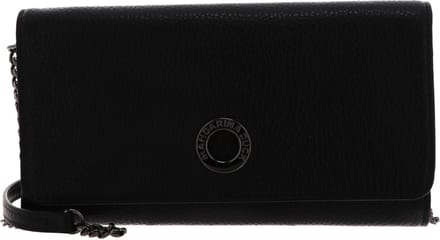 MANDARINA DUCK Leren Kaarthoes Schoudertas Mellow Leather Wallet Bag Nero Zwart