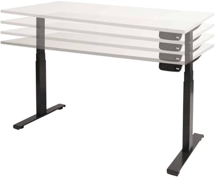 Dextro plus zit/sta 200x80cm, electrisch hoogte verstelbare werkplek, T-poot frame. Frame kleur wit (RAL9010) en blad Wit