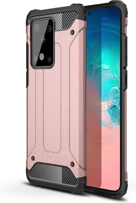Lunso - Armor Guard hoes - Geschikt voor Samsung Galaxy S20 Ultra - Rose Goud