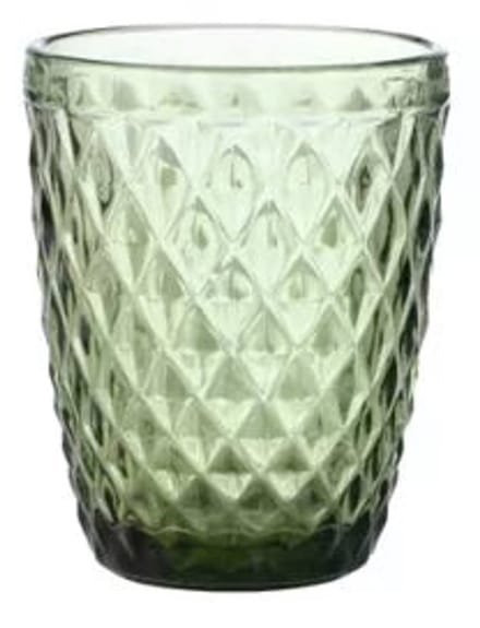 Inspire - Waterglazen - Groen - Ruitpatroon - 240 ml - 6 stuks