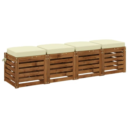 vidaXL - 4-delige - zitkussens - SOEST - 4 - pcs - 100% - Polyester - Crèmekleurig