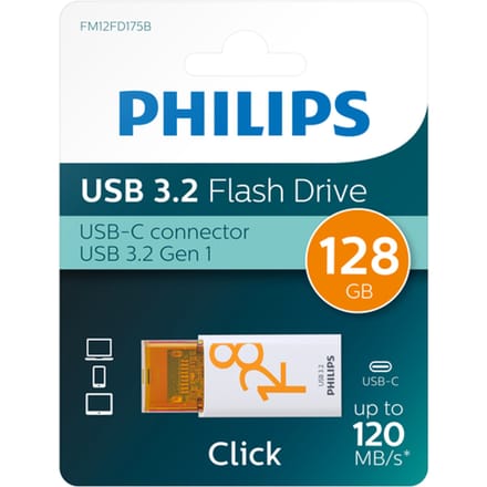 Philips FM12FD175B- USB 3.2 GEN 1 - USB-C click serie - 128GB