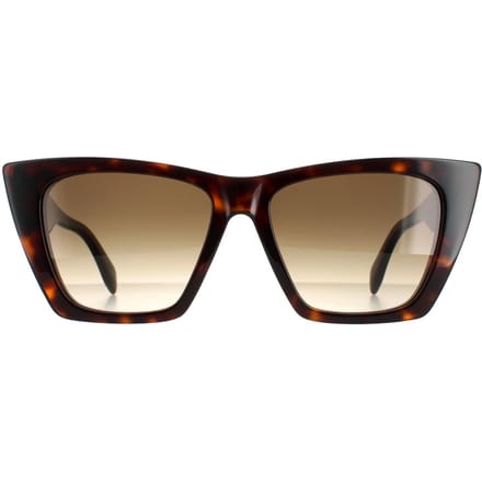 Alexander McQueen Cat Eye Dames Dark Havana Bruin Gradiënt AM0299S