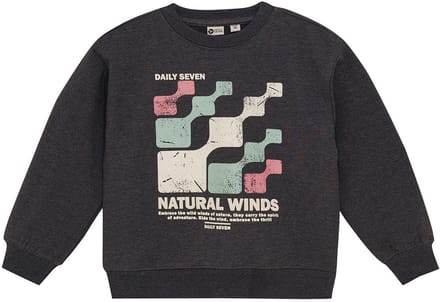 Daily7 - Oversized Sweater Daily Seven - Dark Grey Melange - Maat 80