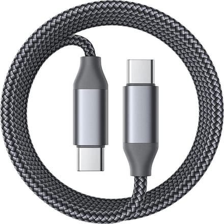 USB C naar USB C Snellaadkabel - 3 Meter - 3A/60W - USB Type C naar Type C kabel - 480Mbps Data Transfer - Gevlochten USB C Kabel