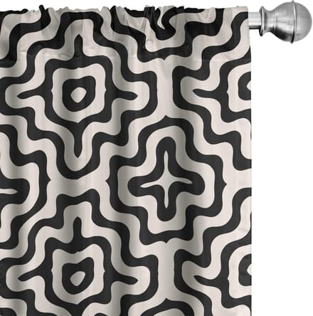 ABAKUHAUS Abstracte geometrie gordijnen – 2x75x175 cm – koksgrauwe champagne