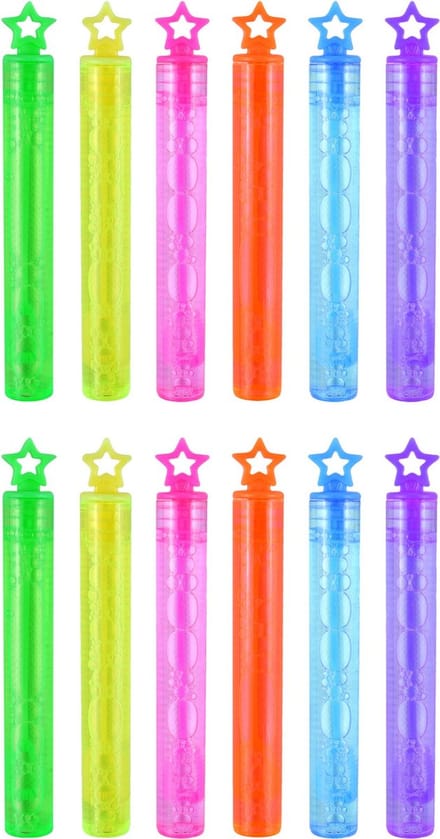 Bellenblaas - 12x stuks - neon kleuren - 4 ml - uitdeel cadeau/kinderfeestje - bruiloft