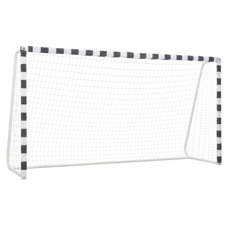 vidaXL - Voetbaldoel - 300x160x90 - cm - metaal - zwart - en - wit