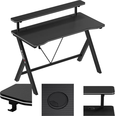 Huzaro Hero 1.9 - Gaming Bureau 120 cm met Verstelbare Functies - Stevige Constructie - Zwart