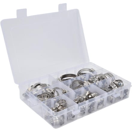 60 Stuks Slangklem RVS Verstelbaar Amerikaans Type Industriële Buisklemmen Set FS090001 white