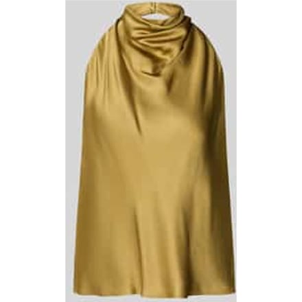 Top van viscose met halter en diep rugdecolleté
