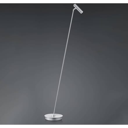 HELL LED vloerlamp Tom, dimbaar, nikkel