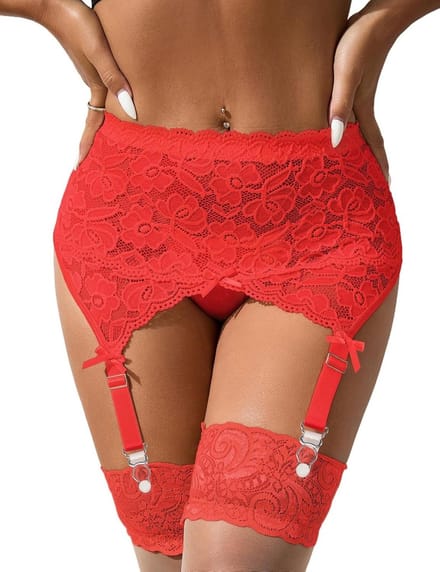 Dames Jarretelgordel - Lace Band - Outfit Completeren - Vier Verstelbare Clips - Grote Maten - Zwart
