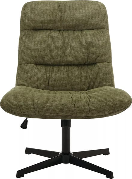 Vente-unique Draaifauteuil van groene gechineerde stof SELENDO